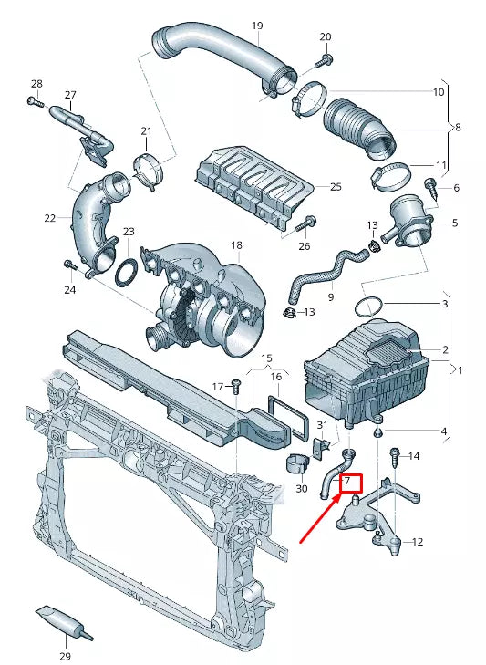 NEW AUDI RS3 ENGINE WATER DRAINAGE HOSE 8V0129637