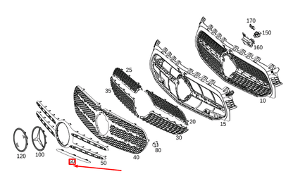 new mercedes-benz b w247 radiator grille left upper trim bar a2478881500