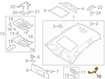 NEW AUDI A7 4G INTERIOR FRONT LEFT ROOF HANDLE 	8K0857607B4PK ORIGINAL
