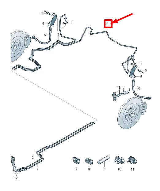 NEW AUDI A8 4N REAR LEFT BRAKE PIPE RHD 4N4614741R