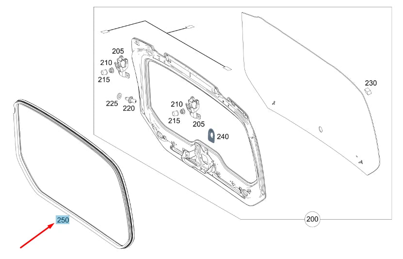 NEW MERCEDES-BENZ VITO W447 REAR END DOOR SEALING A4477410000 ORIGINAL