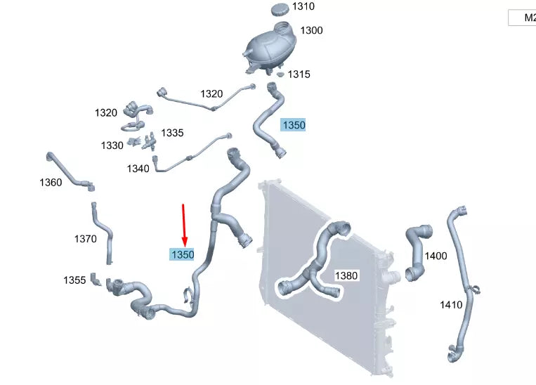 NEW MERCEDES-BENZ E W213 COOLANT FILLING HOSE PIPE A2385012800 ORIGINAL