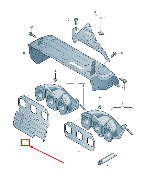 NEW VW TOUAREG 7P EXHAUST MANIFOLD GASKET 03H253039H ORIGINAL