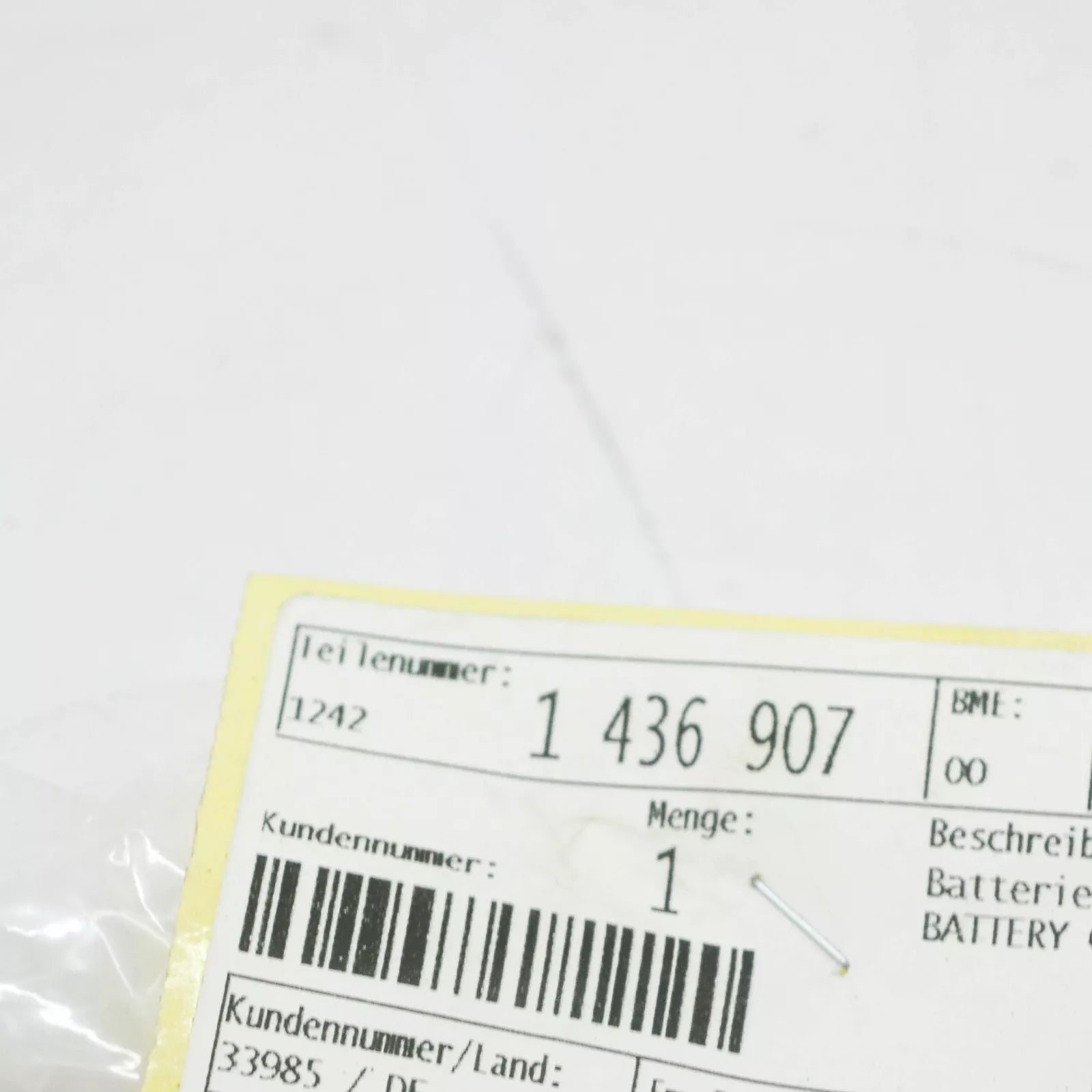 NEW BMW 7 E38 NEGATIVE BATTERY CABLE 12421436907 1436907 ORIGINAL