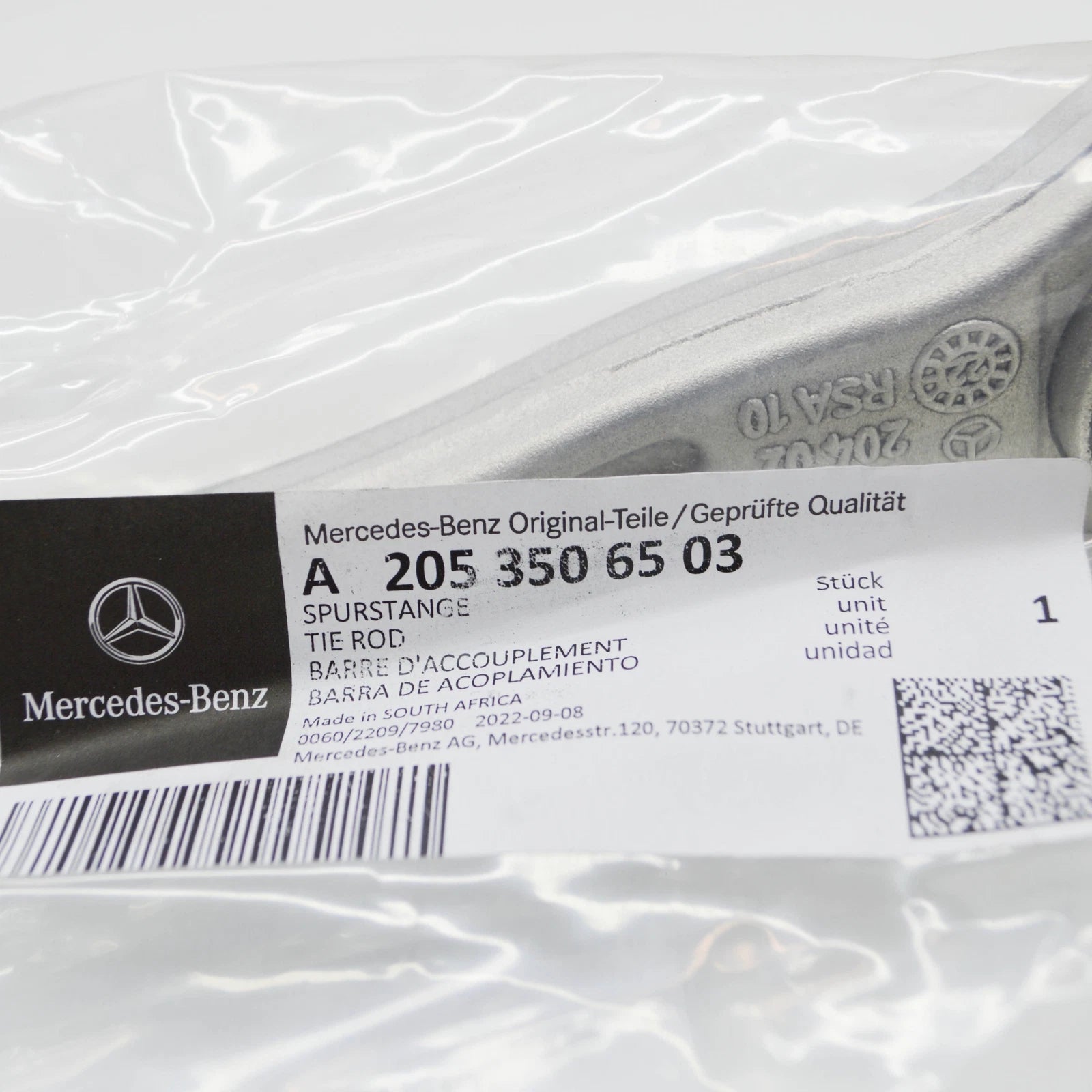 NEW MERCEDES-BENZ C W204 REAR AXLE SUSPENSION LEFT TIE ROD A2053506503 ORIGINAL