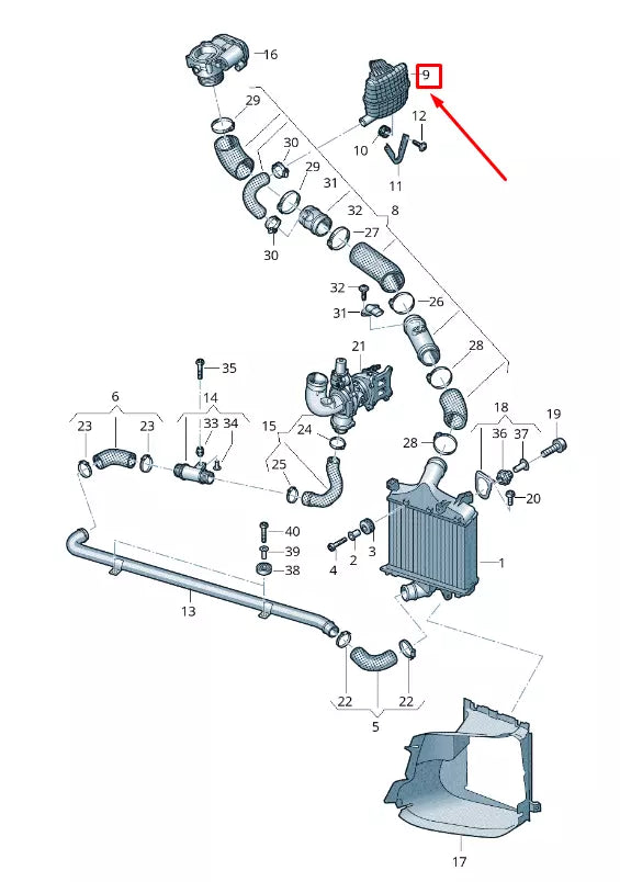 NEW AUDI Q7 4M ENGINE PULSATION DAMPER 4M0129955