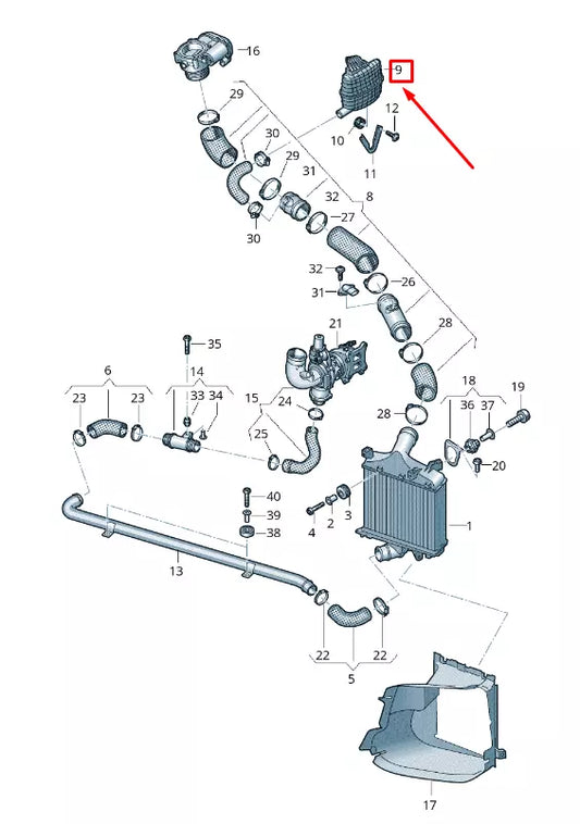 NEW AUDI Q7 4M ENGINE PULSATION DAMPER 4M0129955