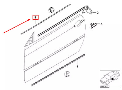 NEW BMW 3 E46 FRONT RIGHT OUTER WEATHERSTRIP 51327890454 7890454 ORIGINAL