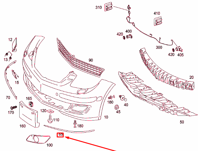 NEW MERCEDES-BENZ B W245 FRONT LEFT BUMPER MOLDING A1698851721 ORIGINAL