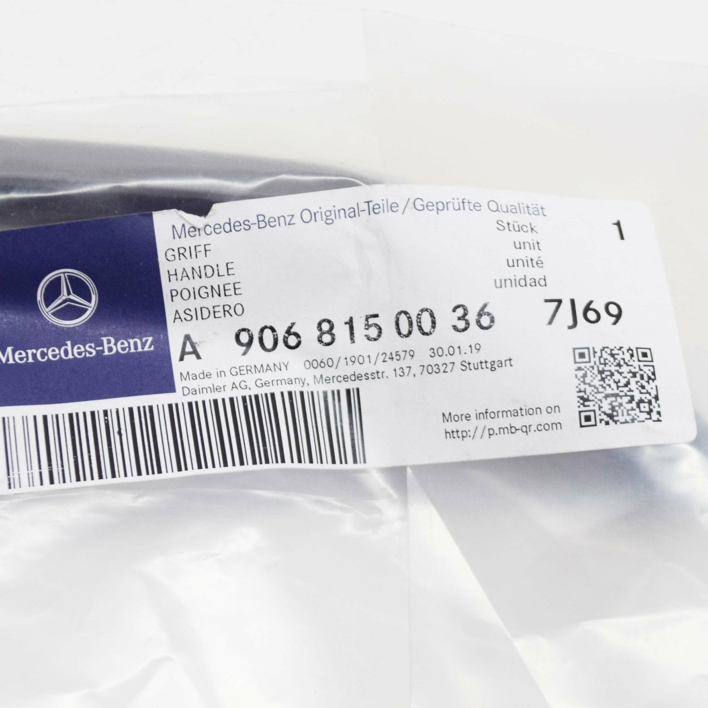 NEW MERCEDES-BENZ SPRINTER W906 FRONT DOOR GRAB HANDLE A90681500367J69 ORIGINAL