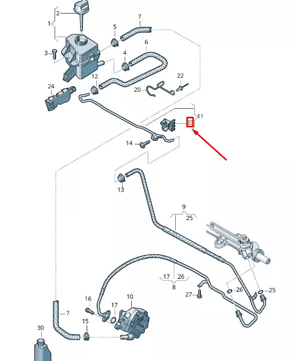 NEW VW TRANSPORTER VI T6 STEERING LEFT COOLANT PIPE BRACKET 7H0422846A