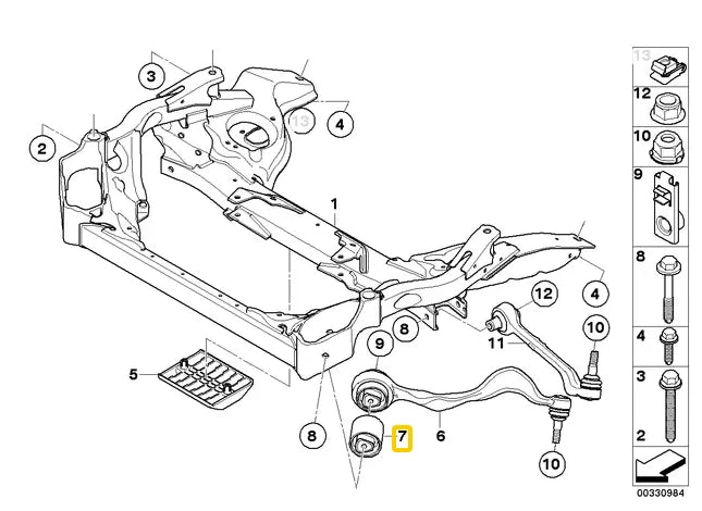 NEW BMW 1 E81 FRONT CONTROL ARM HYDRO BEARING 31126763719 ORIGINAL