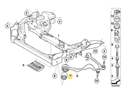 NEW BMW 1 E81 FRONT CONTROL ARM HYDRO BEARING 31126763719 ORIGINAL