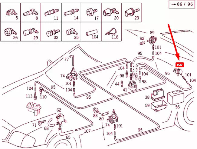 NEW MERCEDES-BENZ SL R129 REAR LID ELEMENT A1298002775