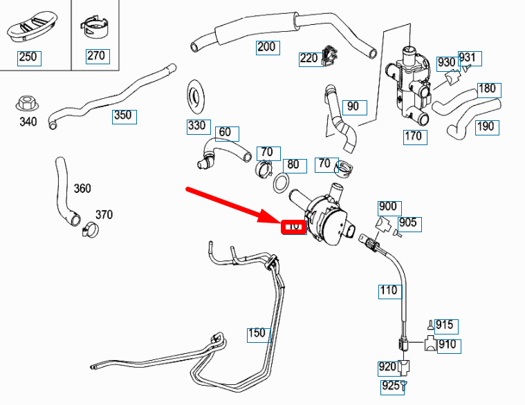 NEW MERCEDES-BENZ S W221 ENGINE AUXILIARY WATER PUMP A2218350164 ORIGINAL