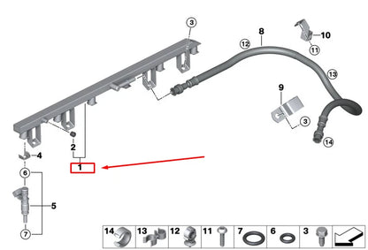 NEW BMW Z4 ROADSTER E89 FUEL RAIL INJECTION TUBE 13537542541 ORIGINAL