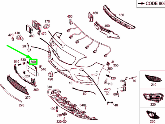 new mercedes-benz cla c117 front licence plate molding a1178850781 original