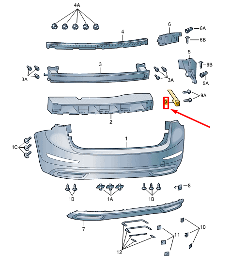 new skoda scala rear bumper tow hitch support 657803612 original
