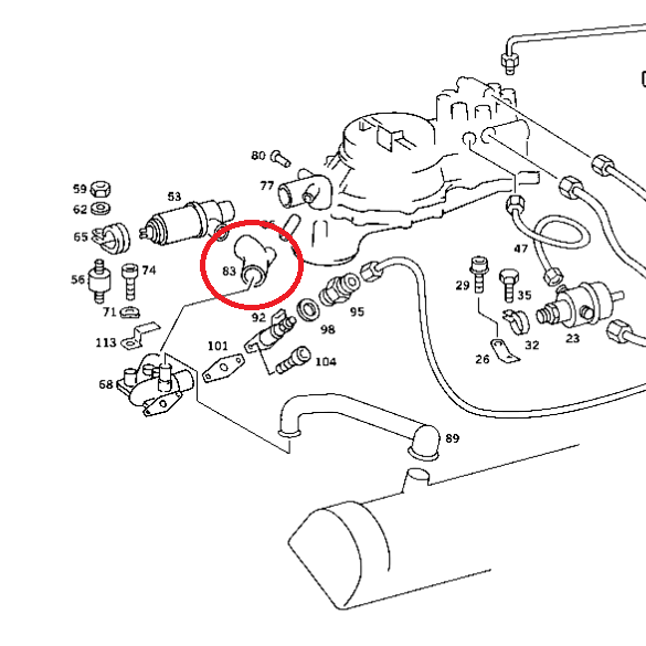 NEW MB S-CLASS W126 FUEL INJECTION IDLE AIR CONTROL VALVE HOSE A1170941282