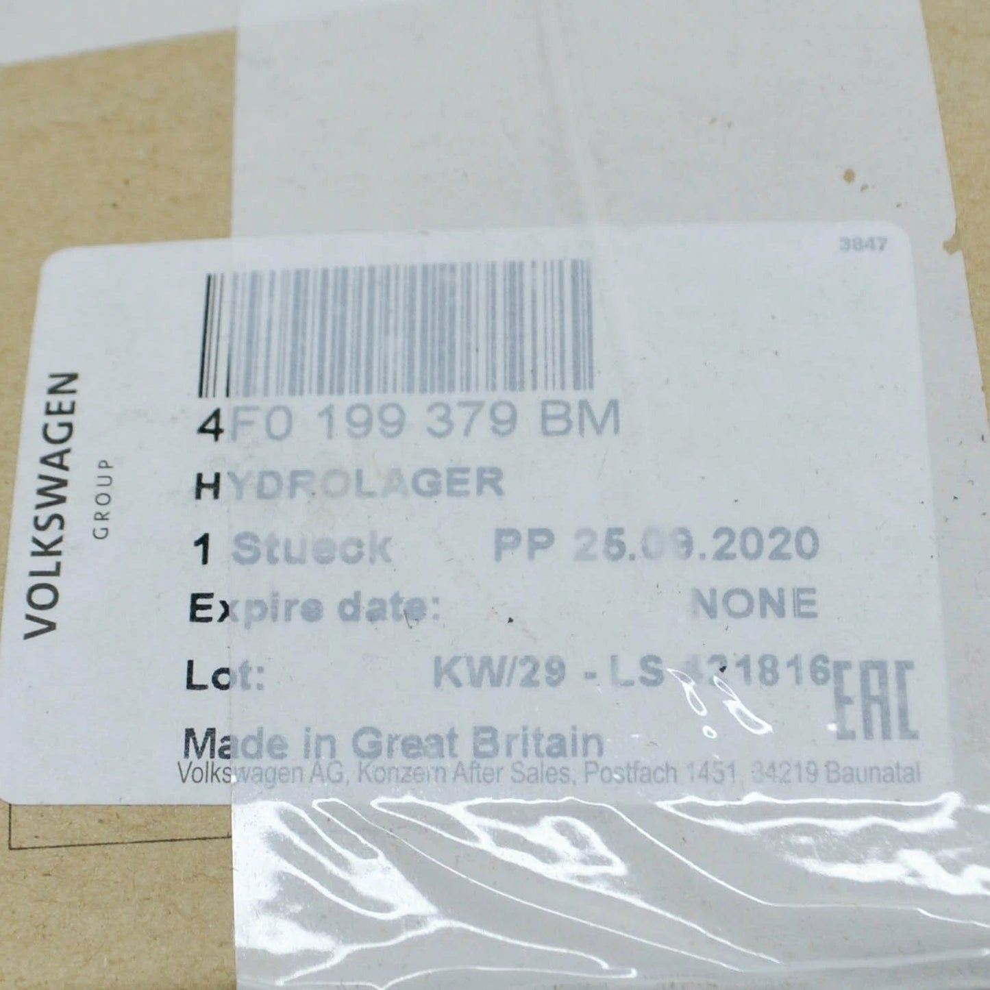 NEW AUDI A6 C6 LEFT SIDE ENGINE ELECTRIC HYDRO-MOUNTING 4F0199379BM ORIGINAL