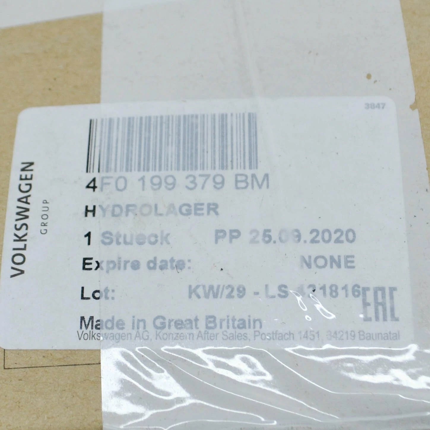 NEW AUDI A6 C6 LEFT SIDE ENGINE ELECTRIC HYDRO-MOUNTING 4F0199379BM ORIGINAL