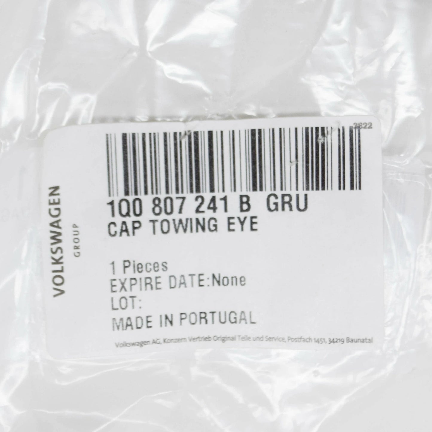 NEW VW EOS FRONT BUMPER TOW EYE CAP COVER 1Q0807241BGRU