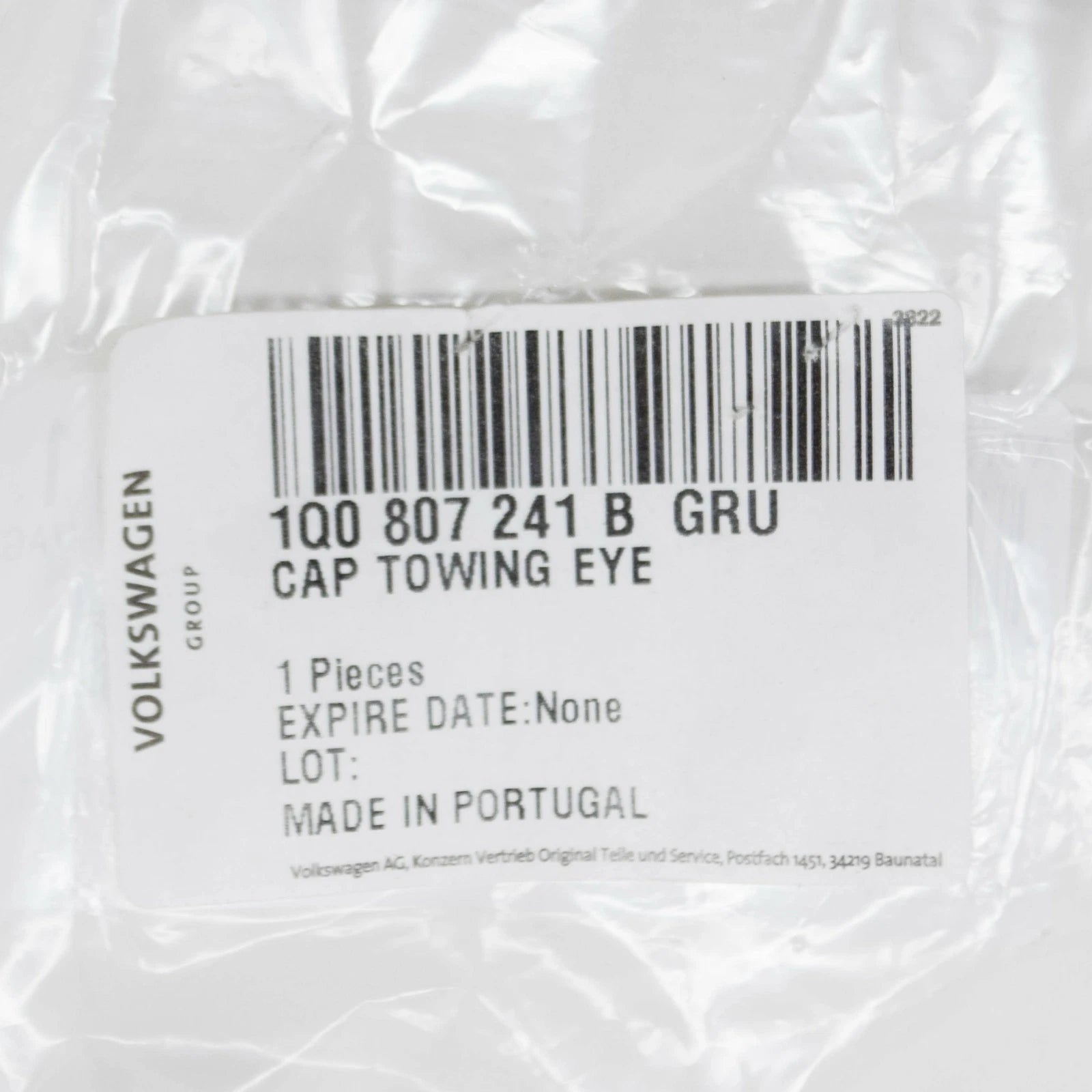 NEW VW EOS FRONT BUMPER TOW EYE CAP COVER 1Q0807241BGRU