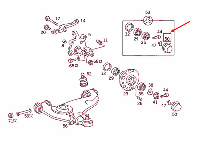 new mercedes-benz e w124 front wheel hub locking cap a1683570089 original