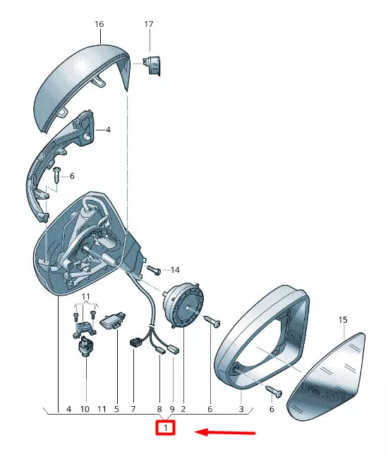 NEW VW ARTEON 3H7 FRONT RIGHT DOOR MIRROR FRAME COVER RHD 3G8857508GJ9B9