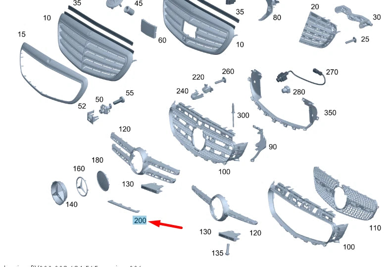 NEW MERCEDES-BENZ E W213 RADIATOR GRILLE RIGHT TRIM MOLDING A2388881000 ORIGINAL