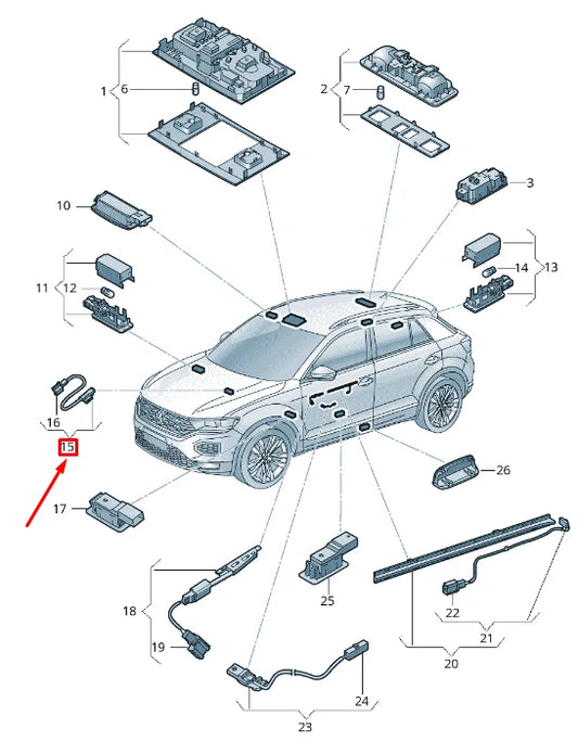 NEW VOLKSWAGEN T-ROC A11 LED MODULE CABLE 7P6947355D