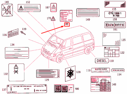 new mercedes-benz vito 638 air conditioner guide sign a6388170620 original