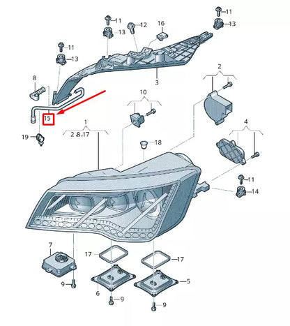 NEW AUDI RS7 SPORTBACK 4G RIGHT HEADLIGHT HOUSING VENT TUBE 4G8941718C