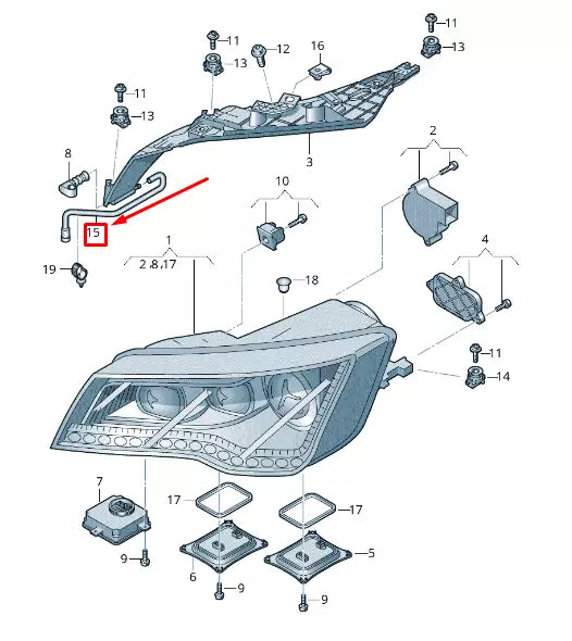 NEW AUDI RS7 SPORTBACK 4G RIGHT HEADLIGHT HOUSING VENT TUBE 4G8941718C