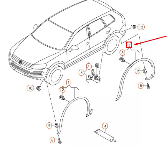 NEW VW TOUAREG 7P REAR LEFT WHEEL ARCH COVER TRIM 7P6854819B9B9 ORIGINAL