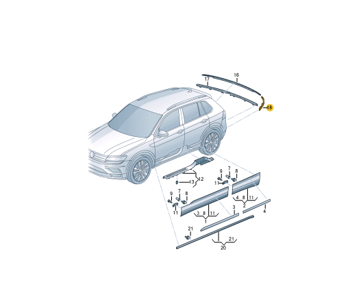 new volkswagen tiguan ad rear right bumper molding trim 5na853842c041 original
