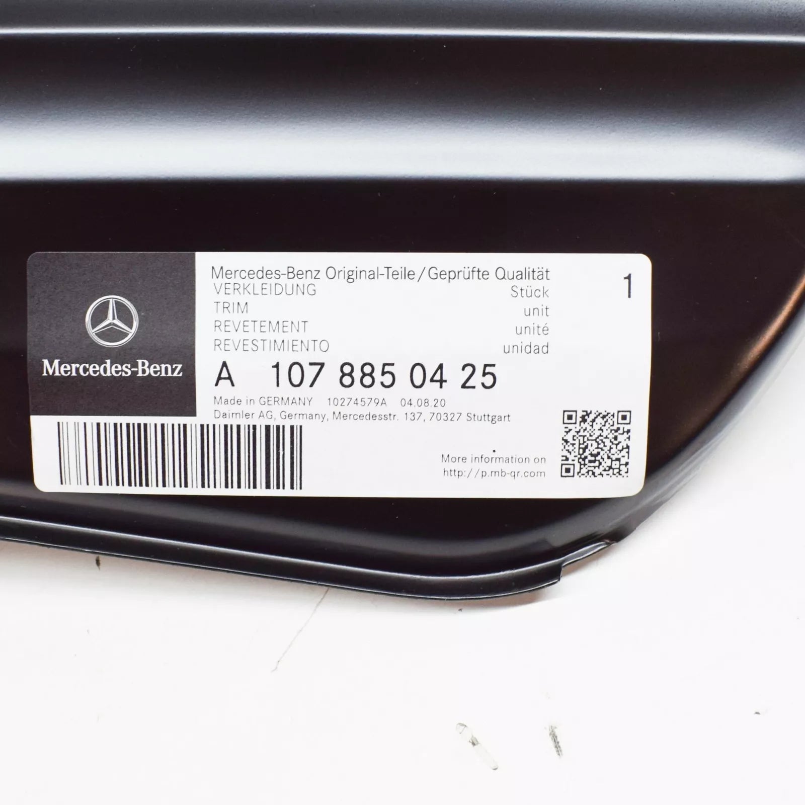 NEW MERCEDES-BENZ SL R107 REAR LEFT PANEL A1078850325 ORIGINAL