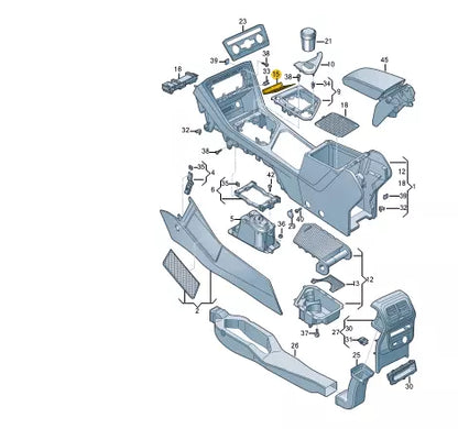 NEW VW TIGUAN AD CENTER CONSOLE COMPARTMENT INSERT MAT RHD 5NC8633309B9 ORIGINAL