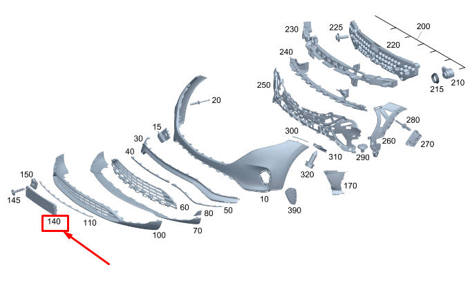 new mercedes-benz eqc front bumper license plate holder a2938808500 original