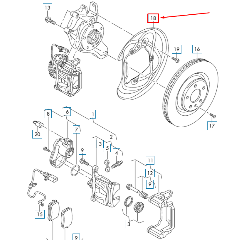 NEW AUDI Q7 4M REAR RIGHT BRAKE DISC PROTECTION 4M0615612C ORIGINAL
