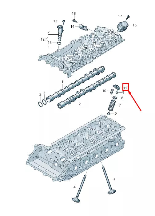 NEW AUDI RS3 ENGINE ROLLER ROCKER ARM 07K109417D ORIGINAL