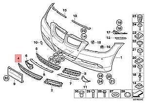 new bmw 3 e90 front bumper center lower grille 51117154556 7154556 original