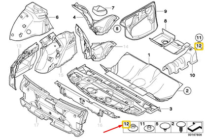 NEW BMW 5 E60 REAR SOUND INSULATING PUSH BUTTON 51481923999 1923999 ORIGINAL