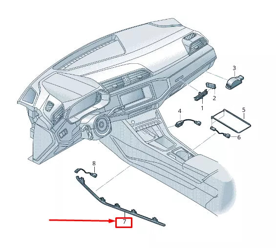 NEW AUDI Q3 F3 LEFT CONSOLE FIBRE OPTIC CONDUCTOR RHD 83C947199