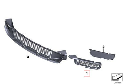 NEW BMW 6 F06 FRONT BUMPER GRILL RIGHT 51118050348 2015 ORIGINAL