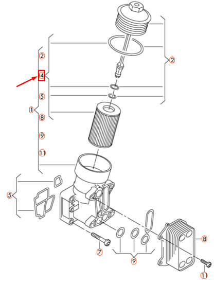 new volkswagen polo 6r mk5 oil filter element with gasket 03p115562 original