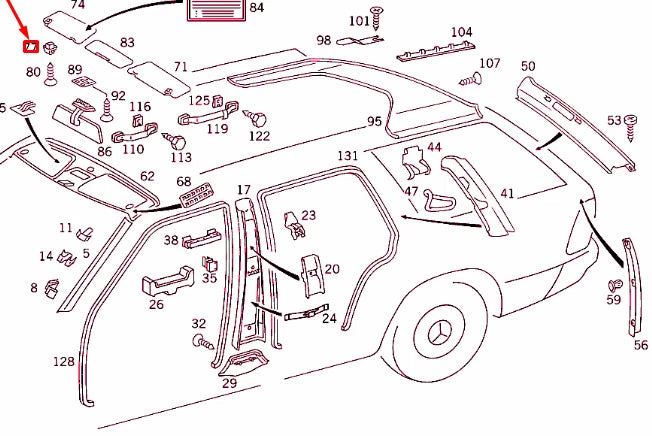 NEW MERCEDES-BENZ E W124 SUN VISOR SUPPORT CLIP A12681000128326 ORIGINAL