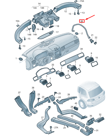 new vw touareg 7p mk2 air hose lhd 7p1816311 original