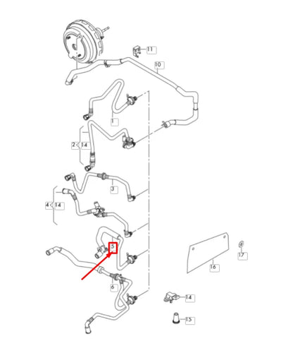 NEW VW PASSAT B6 3C BRAKE BOOSTER VACUUM HOSE 3AA612041Q ORIGINAL