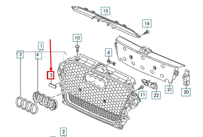 NEW AUDI RS3 8V FRONT RADIATOR GRILLE EMBLEM BADGE 8V48537362ZZ